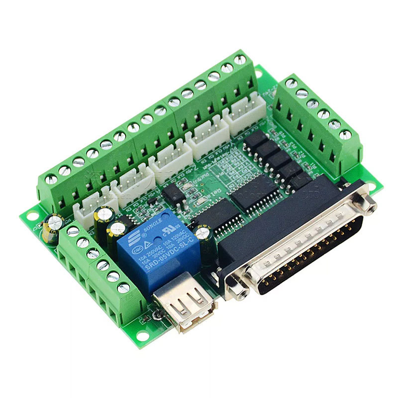5 Axis Cnc Breakout Board Interface Mach3 - 5-osiowy adapter interfejsu CNC Płytka zaciskowa