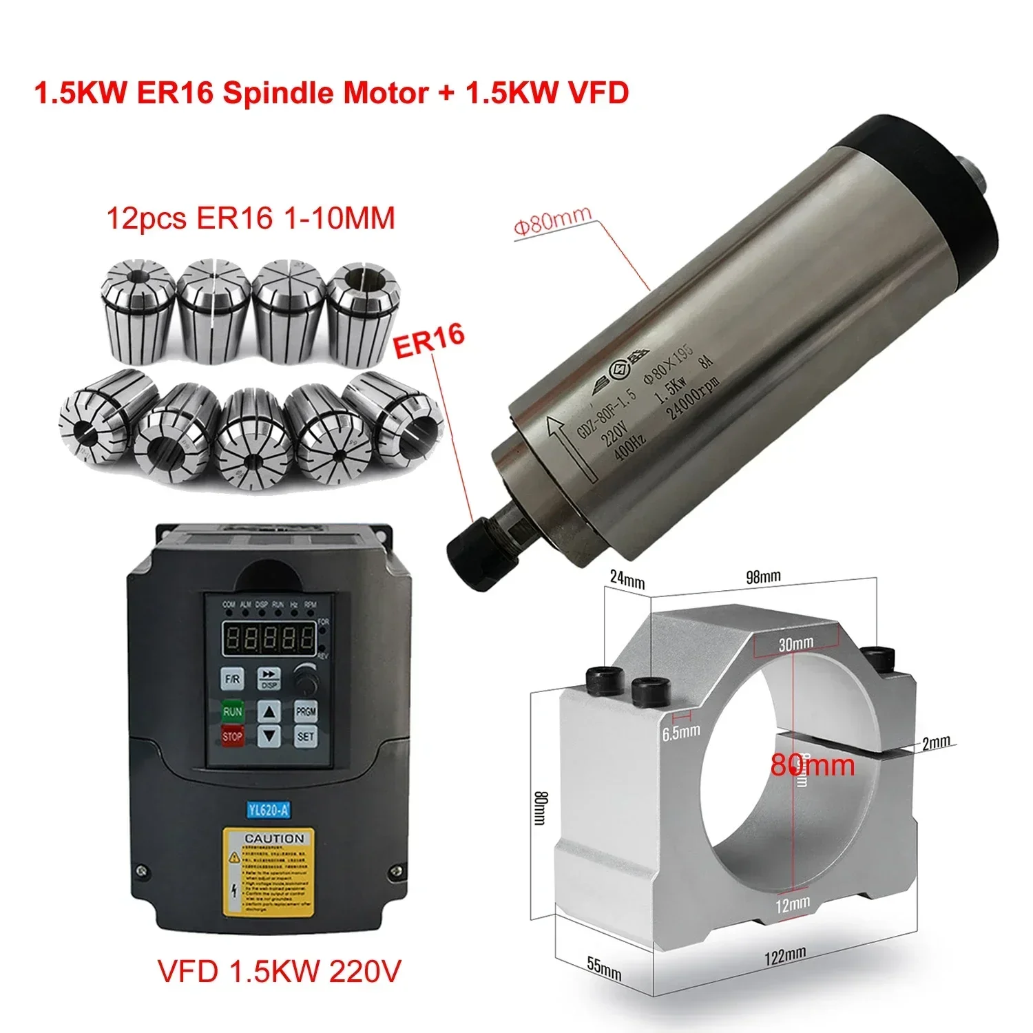 Zestaw silnika wrzeciona CNC c – Er20 Collet Chuck Spindle Motor 220V recenzja i cena