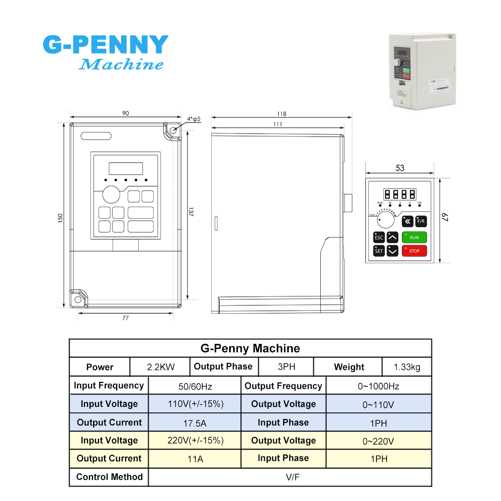 Silnik wrzeciona CNC G-Penny 2 – 2.2Kw Water Cooled Spindle Kit Vfd recenzja i cena